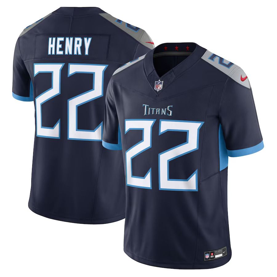 Men Tennessee Titans #22 Derrick Henry Nike Navy Vapor F.U.S.E. Limited NFL Jersey